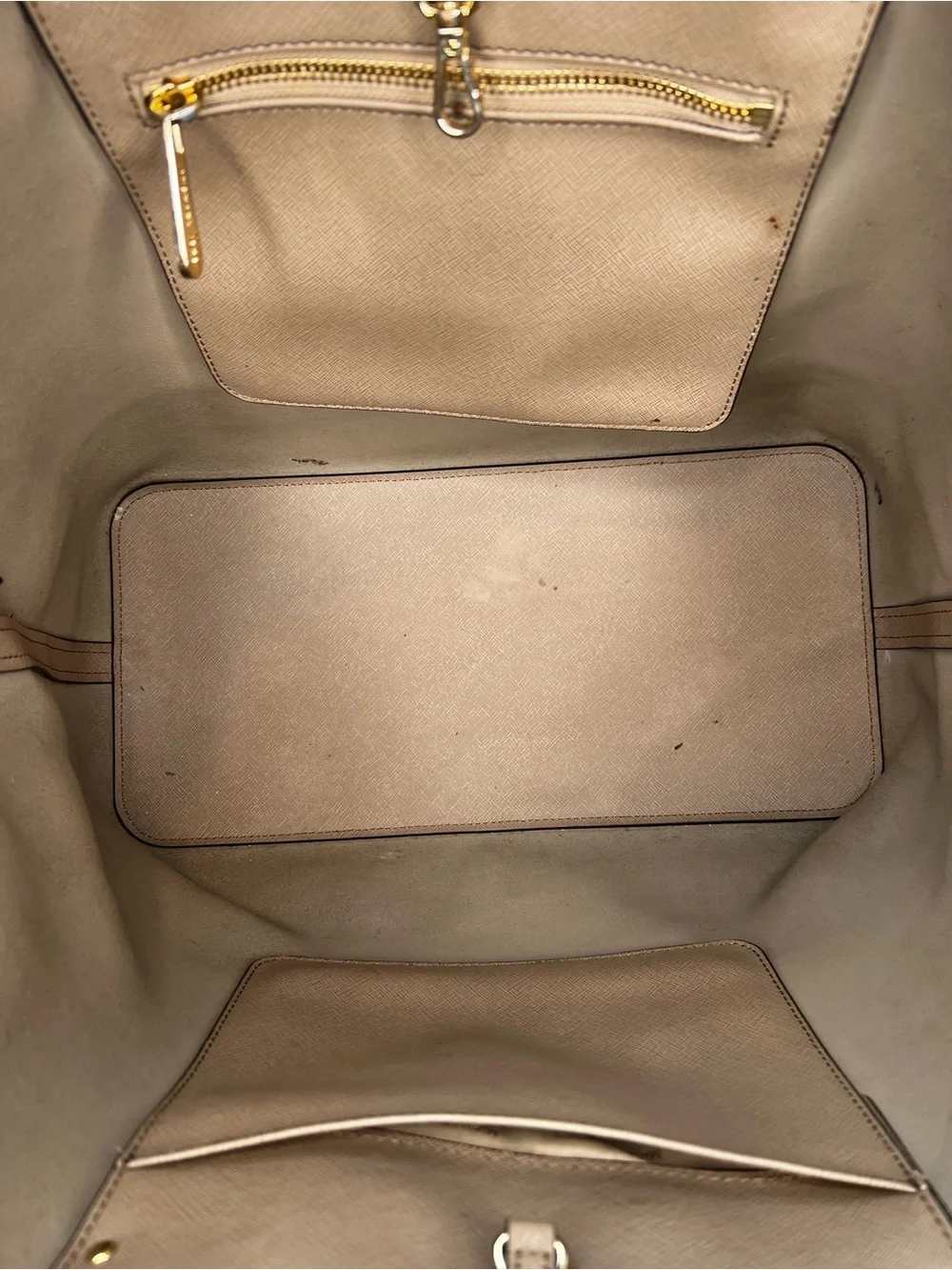 Michael Kors Leather Tote Shoulder Bag Jet Set Extra Large Travel Tan Brown